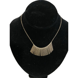 Vintage 70's Mid-Century Modern 16 inch Necklace Metal Dangles Choker Style